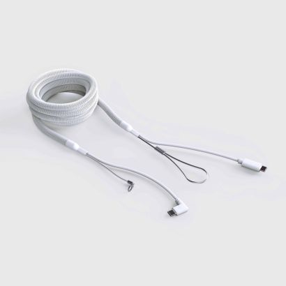 Reinforced USB-C to USB-C cable 2 metre White