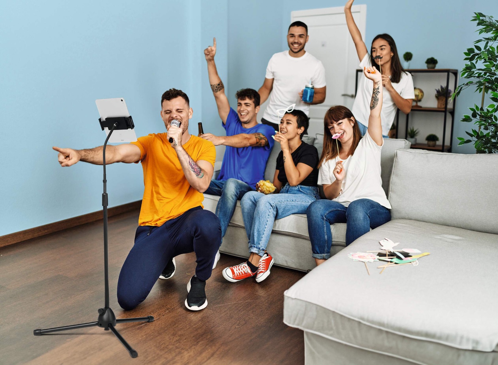 Support de Sol Tablettes Télescopique avec Bras Flexible